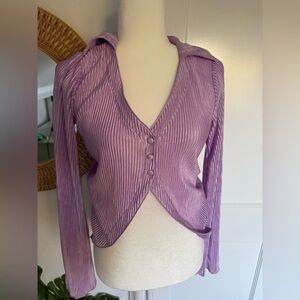 Purple Striped Women's silky going out top